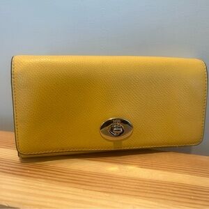 Coach Yellow Leather Wallet